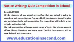 notice on essay writing competition in school