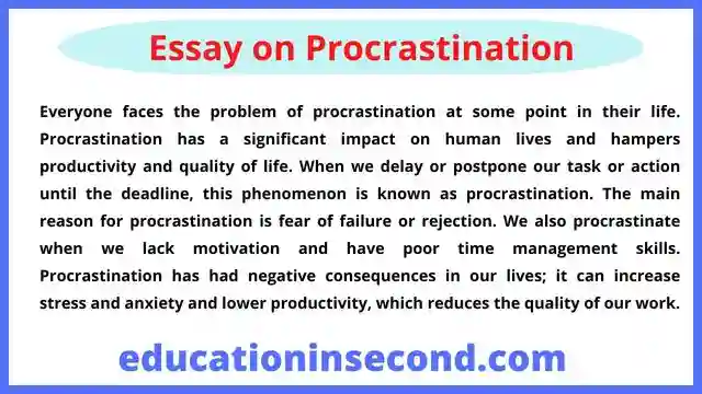 Essay on Procrastination