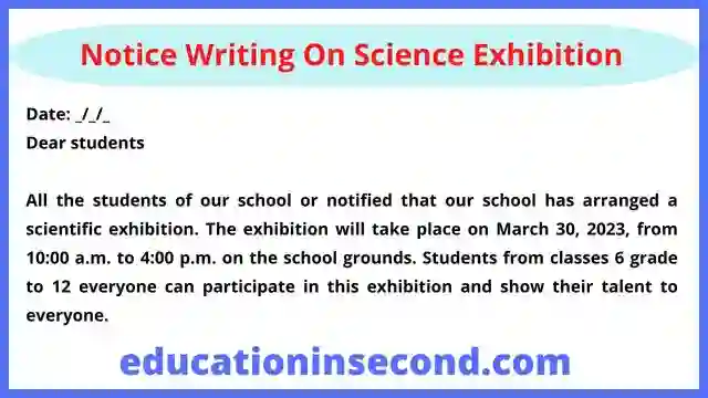 Notice Writing On Science Exhibition