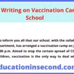 Notice Writing on Vaccination Camp In School