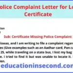 Police Complaint Letter for Lost Certificate