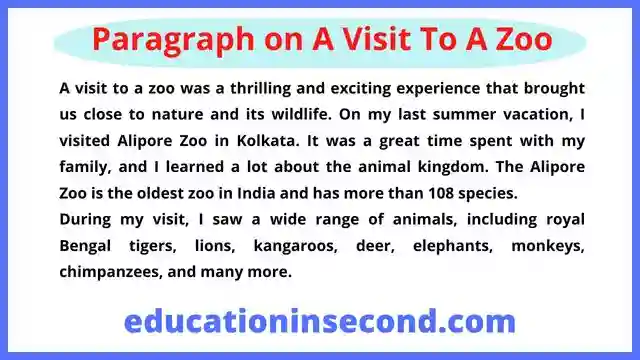Paragraph on A Visit To A Zoo