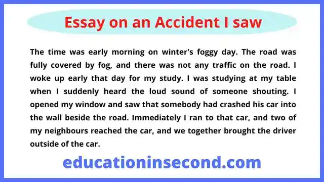 Essay on an accident I saw
